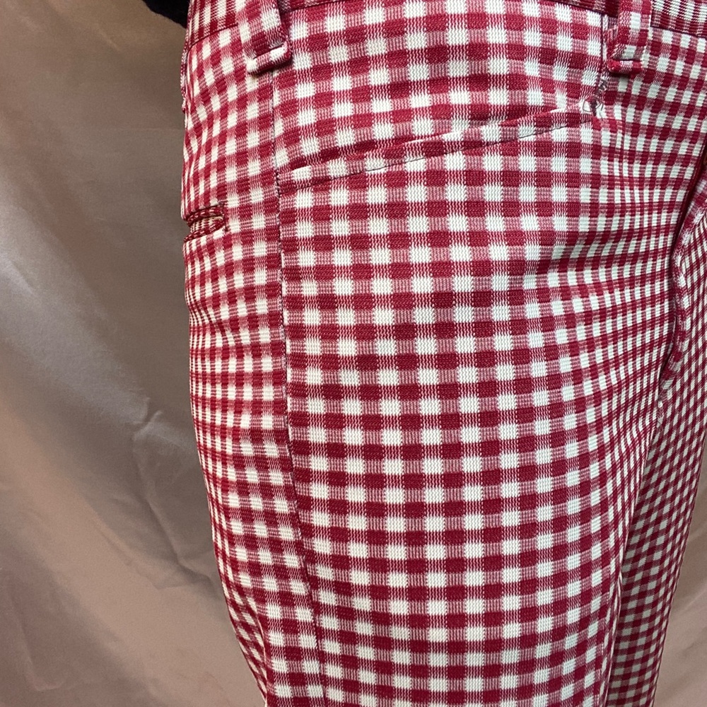SOLD Vintage Red Gingham High Waisted Pants Sz M/L - Picture 7 of 10